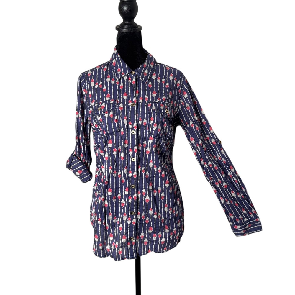 Lilly Pulitzer Cruiser Camp Oh Buoy Button Down Roll Tab Nautical Coastal‎ 2